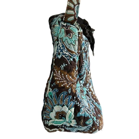 Vera Bradley Satchel Shoulder Bag Medium Java Blue Floral Cotton Retired - Picture 4 of 8